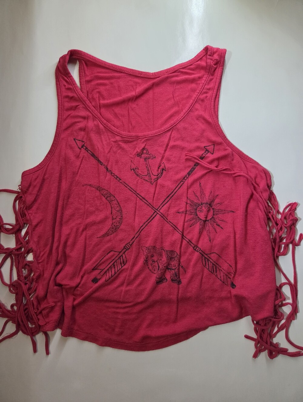 Elephant fringe top